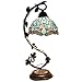 Tiffany Lamps Stained Glass Table Desk Reading Lamp Crystal Bead Sea Blue Dragonfly Style Shade W8H22 Inch for Living Room Bedroom Bookcase Dresser Coffee Table S147 WERFACTORY