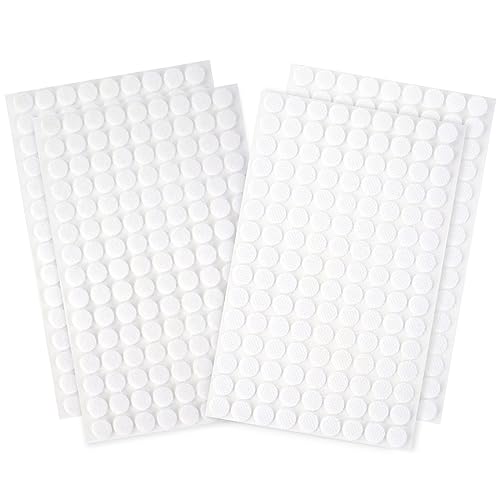 Redamancy 270 Pares Adhesivo Redondo Monedas, 10 mm Lunares Cintas Autoadhesivo Puntos, Pegajoso Monedas Puntos para Bricolaje, Manualidades, Pegar Fotos, Sobres(Blanco)