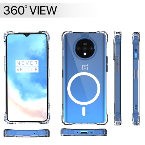 Image of Amazon Basics Back Cover for OnePlus 7T Mag-Safe Shockproof PC + TPU Protective Case Magnetic Support Bumper Case (Transparent Mag-Safe)