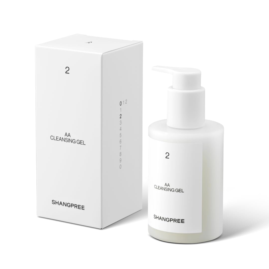 Shangpree AA Cleansing Gel, 3-Phase Cleanser Gel to Oil to Milk, Gentle Deep Cleansing and Hydrating Finish, Removes Makeup, For Sensitive Skin, 200ml / 6.76 fl.oz.