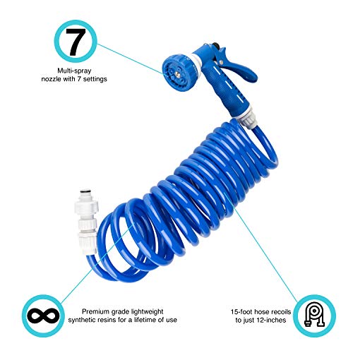 Image of Dura Faucet DF-SA188-WT RV Exterior Quick Connect Sprayer, Hose, and Utility Spray Dock Kit (White)