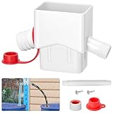 Downspout Diverter, WADEO Rain Barrel Diverter Fits for 2"x 3" Standard Downspout, Rainwater Collection System with Two Water Outlets to Collect Rainwater from Gutter, with 5FT Hose
