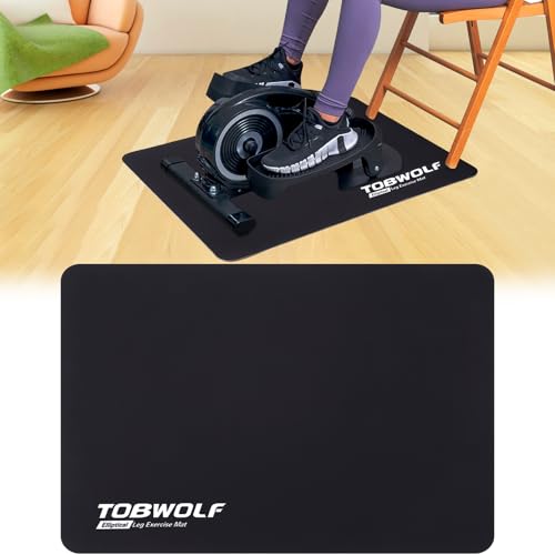 TOBWOLF Non-Slip Workout Mat for Under Desk Ellipticals, Exercise Mat for Ellipse Leg Exerciser Machine, Apply to Foot & Leg Pedal Exerciser for Seniors Fitness, Enhanced Stability & Floor Protection