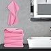 POLYTE Premium Lint Free Microfiber Washcloth Face Towel, 13 x 13 in, Set of 6 (Pink)