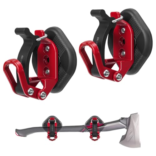 MagitcSee 2 Pack Magnetic Shovel Holder for Truck No-Drill Heavy Duty Axe Mount Quick Release Bracket for Roof Rack Metal Rubber Clamp for Garage RV Trailer Cruise ATV Storage