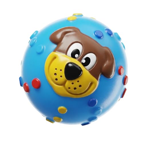 Mimoqk Interactive Dog Toys, Tear-Resistant Fetch Balls, Squeaky Puppy Chewing Toy with Sturdy Material, Pet Toy for Indoor Outdoor Play, Dog Chew Toys for Small Medium Breed Dogs Home