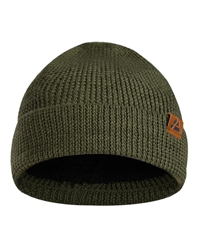 Image of DANISH ENDURANCE Merino Wool Beanie for Men & Women, Fleece Lined Hat, Soft, Stretchy, Fisherman Beanie, Warm Wool Hat