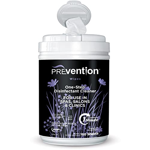 Prevention All Purpose Disinfectant Wipes – Canister of Cleaning Wipes for Salons, Spas, Wellness...