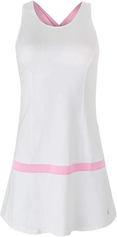 Fila Women's Simply Smashing Dress, White, Prism Pink, S