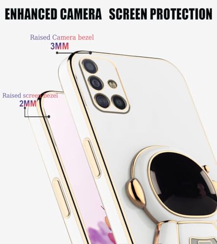 Image of for Samsung Galaxy M51 Case Cute 3D Astronaut Stand Design Camera Protection Shockproof Soft Back Cover (for Samsung Galaxy M51, White)