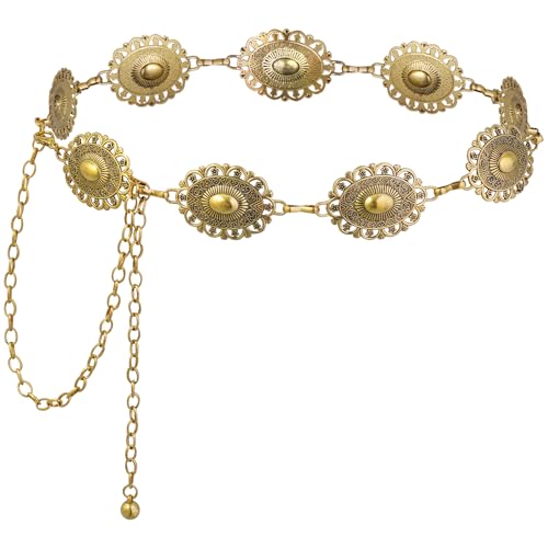 Topbuti Western Metal Concho Belt for Women Cowgirl Waist Chain Belts...