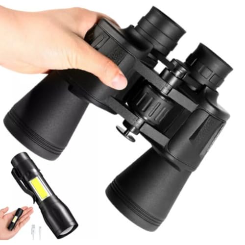 Kit Binóculo Profissional 20x50 Zoom Super Potente De Longo Alcance 10Km + Mini Lanterna Tatica Led