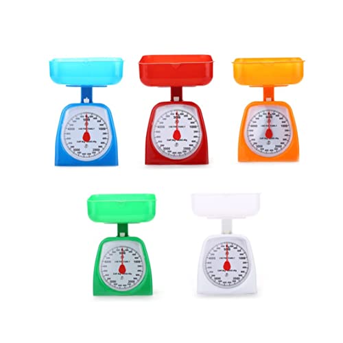Plastic Mechanical Spring Scales Kitchen Weight Measurement Tools 5Kg Weighing Scales Stainless Steel Bench Scale Mechanical Spring Balance Tray 1 Set Random Color Kitchen Scales #TOP5