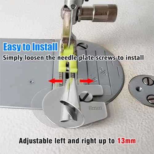 Image of TOOVREN Sewing Rolled Hemmer Foot 8PCS Rolled Hem Presser Foot 3 /4 /5 /6 /7 /8 /9 /10mm 8 Sizes Wide Rolling Hem Foot Sewing Machine Presser Feet Hemmer Home Industrial Curved Scroll Hemming Feet