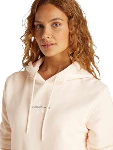 Calvin Klein Damen Hoodie Monologo mit Kapuze, Rosa (Silver Peony), 3XL – Ansicht 3