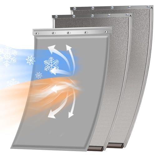 3-Flap Large Dog Door Replacement Flap with Screws Compatible with PetSafe Freedom Doggie Doors PAC11-11039 10 1/8 X 16 7/8 Pet Door Replacement Flap for Extreme Weather Resistance(-20 to 120F)
