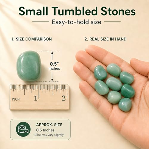 Image of Polished Aventurine Crystal Bulk - 0.5 inch Colorful Tumbled Stone Chips Rocks, 10 oz Crushed Sea Glass Vase Filler Small Stones for Healing, Reiki, Crafting, Home Decor