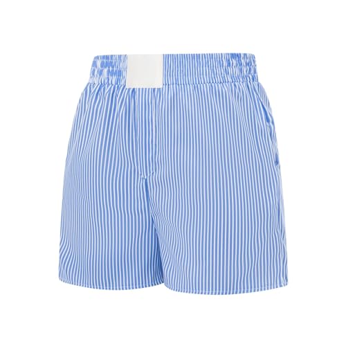Image of Women Pajamas Shorts Micro Boxer Shorts Y2K Cute Gingham Sleep Lounge Shorts Checkered Plaid Button Pj Mini Shorts