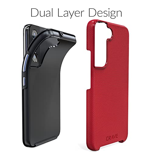Image of Crave for Samsung Galaxy S22 Case, Shockproof Protection Dual Layer Case for Samsung Galaxy S22 5G (6.1 inch) - Red