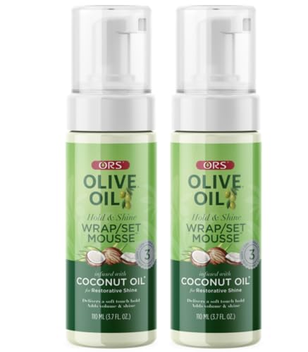 ORS Olive Oil Hold & Shine Wrap Set Mousse Infused with Coconut Oil 3.7 Ounces (Pack of 2) image 2
