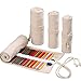 Produktbild DUBENS Farbige Bleistift Halter Fall, Slots Leinwand Wrap Pouch Federmäppchen Set für Kinder und Erwachsene, Reise Zeichnung Färbung Rolle Organizer (Weiß, 48 Holes)