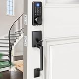 LOCTIAN Smart Fingerprint Door Lock Set with APP Control – Keyless Entry, Auto Lock, Electronic Keypad & 2 Lever Handles for Home, Apartment, or Office