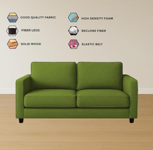 Image of The MM Furniture store Premium Fabric Sofa - Olive (2 Seater)