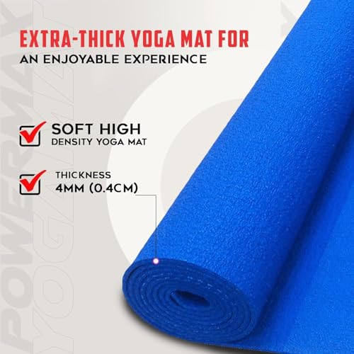 Image of Flylite by Yoga & Exercise Mat, Anti-Slip Fitness Mat with Carry Strap for Home, Gym, Meditation, Pilates, Stretching & Floor Exercises, Lightweight Mat for Men, Women & Kids (Ocean Blue, 4mm)
