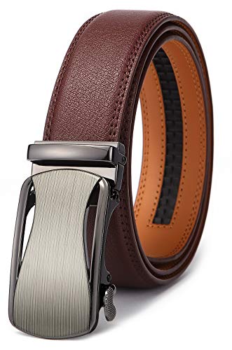 Image of Men's Belt,Bulliant Leather Adjustable Belt for Men Dress Casual 1 3 /8,Trim to Fit