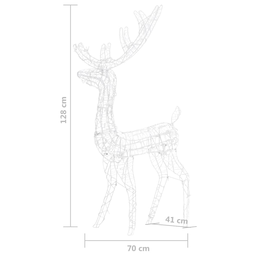 LED-Rentier-Familie Weihnachtsdeko Acryl 300 LED Warmweiß Außen Innen Garten Balkon Terrasse Baum Haus Dach Fassade Weihnachtsbeleuchtung mit 8 Lichteffekten und 5 m Kabel