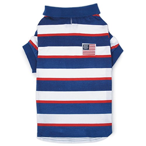 Zack & Zoey Patriotic Pooch SPF40 Polo Shirt for Dogs, 20' Large