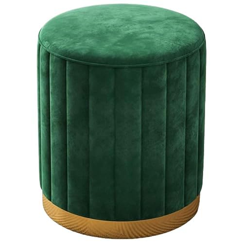 Image of Mudda Pouf Round Sitting Foot Stool for Office Room Decor, Upholstered Pouffe Puffy for Foot Rest, Ottoman Stool for Living Room Sitting Pouffes - (Green Set of 2)