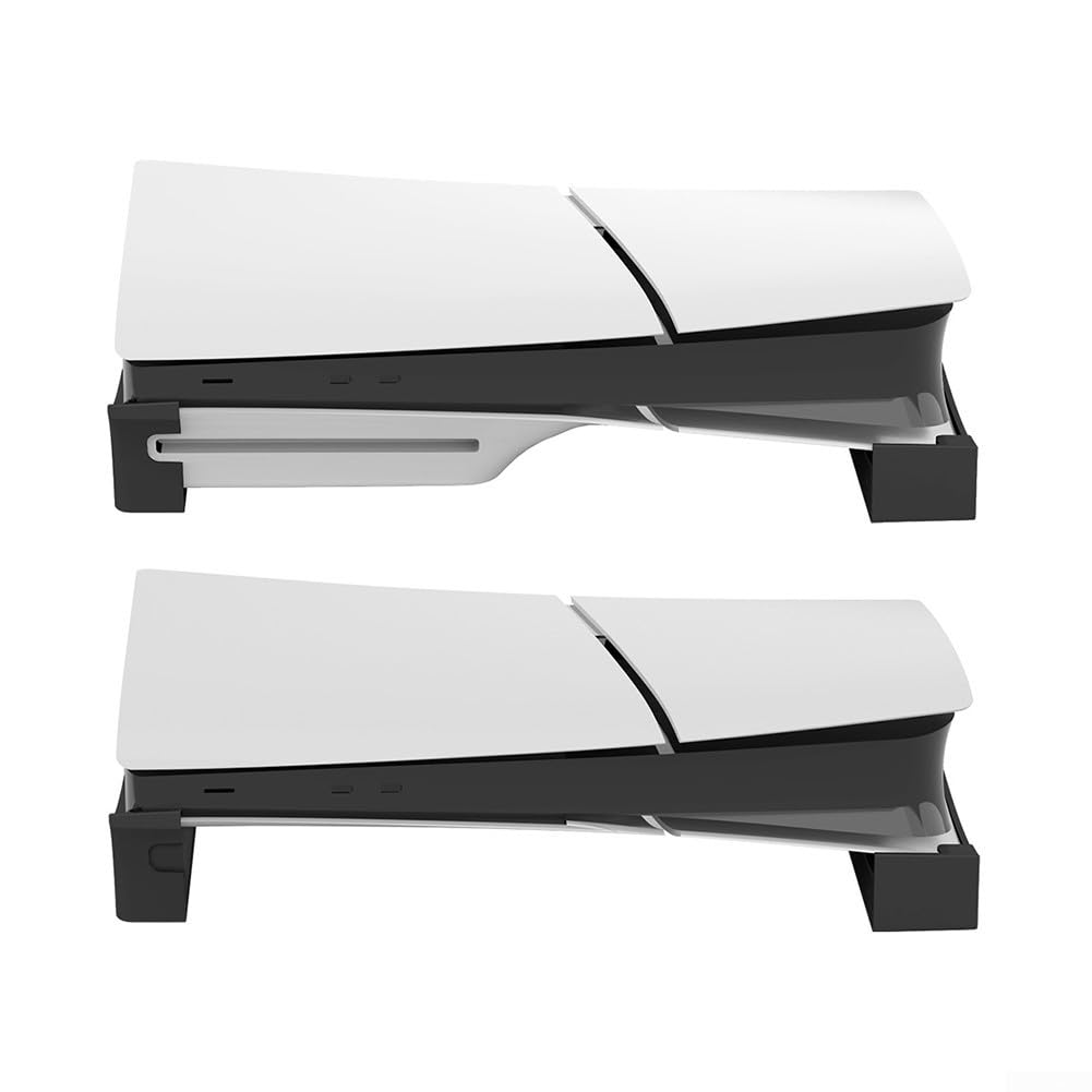 Soporte horizontal para PS5 Pro para discos y ediciones digitales, base de consola de juegos ABS con diseño que ahorra espacio, plataforma segura estable para configuración blanca o negra (blanco)