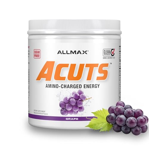 Image of ALLMAX ACUTS Amino Energy Powder, 30 Servings, Grape