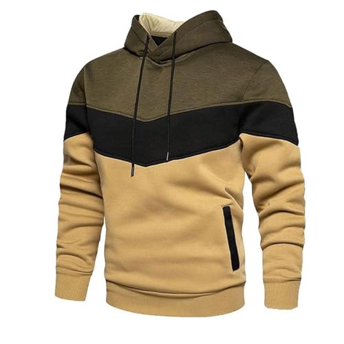 Men's Fashion Novelty Color Block Hoodies Pullover Fleece Long Sleeve Sweatshirt Patchwork Casual Tops with Pocket2