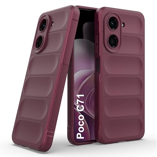 Image of Zapcase Back Case Cover for Poco C71 | Compatible for Poco C71 Back Cover | Liquid Silicon Magic Case with Camera Protection | Plum