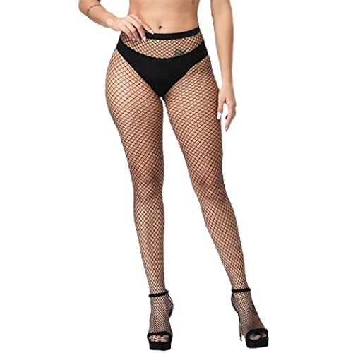 Image of GRAEEN Fishnet Stockings High Waist Tights Pantyhose Black Fishnet Tights Stockings for Women