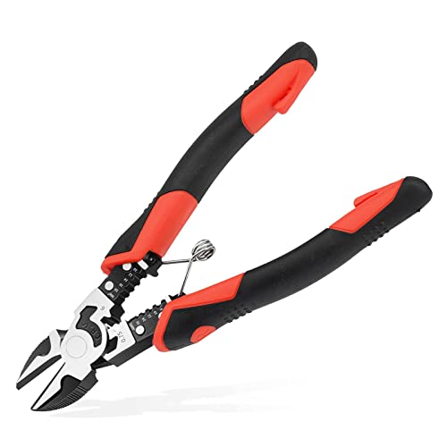 Cortadores de alambre de 8 pulgadas, crimpadora pelacables, alicates de corte diagonal, alicates de corte lateral, alambre de hierro, alambre endurecido Cover