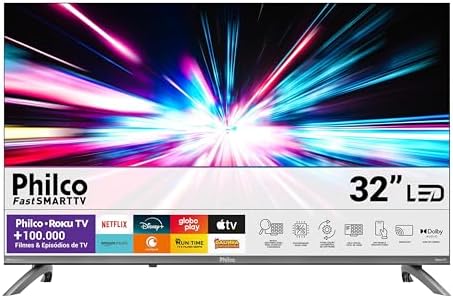 Smart TV 32" Philco Roku TV Dolby Áudio HDR10 P32CRB