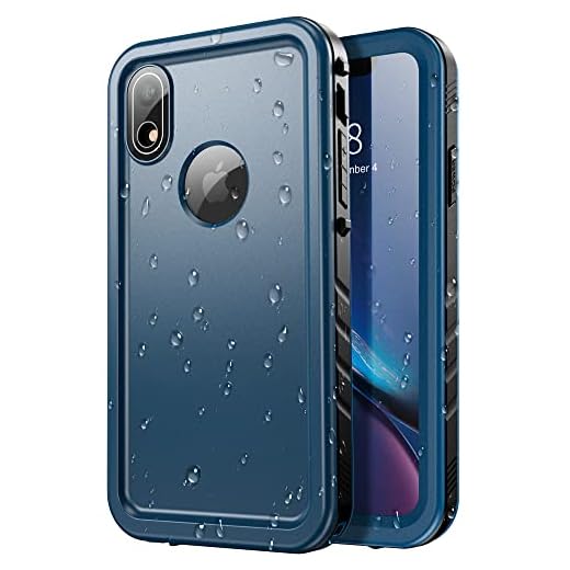 SPORTLINK Waterproof Case for iPhone XR, Shockproof Snowproof with Built-in Screen Protector Rugged Case for iPhone XR 2018 Release 6.1 inch (Blue)