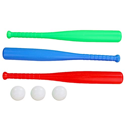 Nuobesty Kids Baseball Set, 3Pcs Plastic Baseball Bat And 3 Balls Portable Baseball Toy Educational Sports Playset For Baseball Practice Or Developing Skills #TOP16