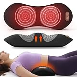 Etatsen 3-in-1 Electric Back Massager Pillow with Heat, Vibration and Traction, Triple Fusion Lumbar Support Massager for Bed or Chair, Designed for Daily Back Relaxation and Spine Support