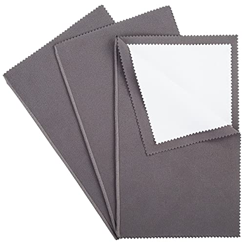 CATIFLIN 3 Pack Silver Polishing Cloth 10' x 12' Dark Gray