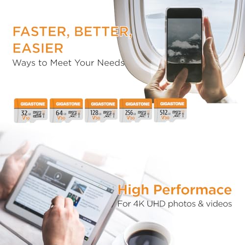 Image of GIGASTONE 32GB Micro SD Card 2-Pack, V10 Video Recording, Surveillance, Security Camera, Dash Cam, 90MB /s MicroSDHC Memory Card UHS-I Class 10, with Adapter