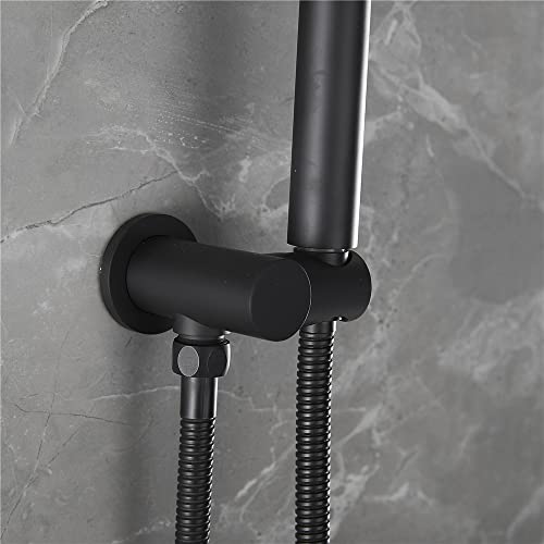 Mitigeur de baignoire noir mat avec douchette et bec rotatif en laiton - 8