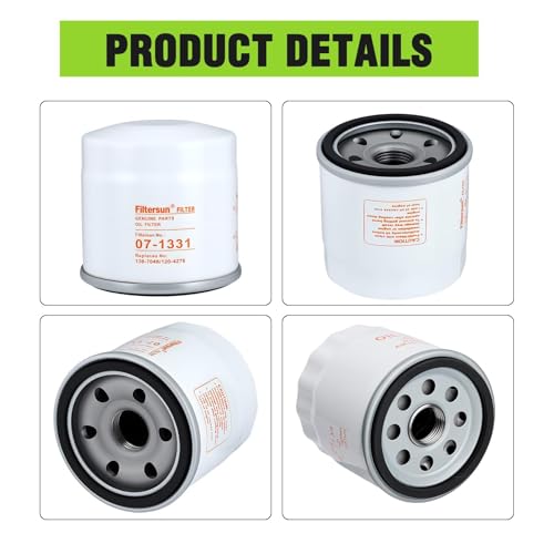 Image of 120-4276 136-7848 Oil Filter with Fuel Filter for Toro V-Twin Engine Timecutter SS5000 ZS SW SS MX SWX HD Zero Turn Mower 127-9222 Oil Filter