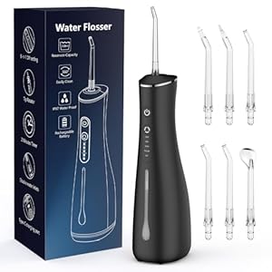 Munddusche Kabellos Elektrisch für Zähne Kabellose wiederaufladbare elektrische Zahnseide 4 Modi 300 ml Wassertank IPX7 wasserdicht für Reisen und zu Hause