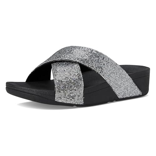 FitFlop Women's Lulu Glitterball Cross Slides Wedge Sandal2