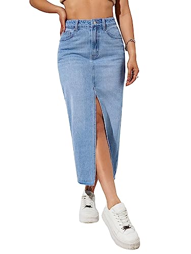Amazon.com: WDIRARA Women's High Waisted Button Split Front Denim