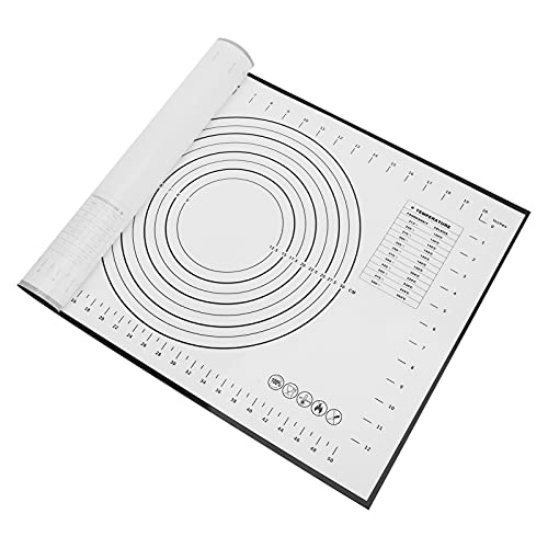 Zyhhdp Baking Flour Mat Set,Non-Slip Pastry Mat,Stainless Steel Adjustable Rolling Pin With Scale Silicone Flour Mat Black #TOP5